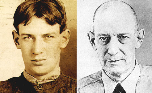 Photos of a young & old Robert Stroud taken from prison